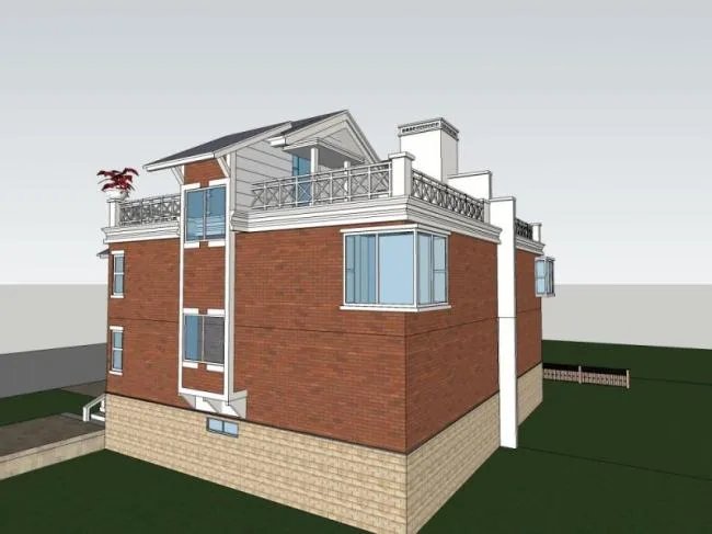 Sketchup Villa Model | Twin Villa, Modern Style