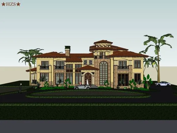 Sketchup Villa Model | Single Family Villa, Classical Style