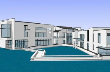 Modern Multi-Row Villa Model in SketchUp-BIM WORLD