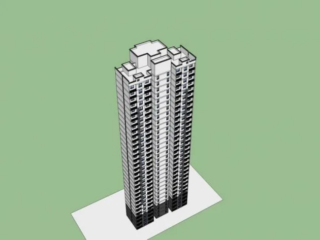 Sketchup Residential Model | Super High rise Residential, Modern Style