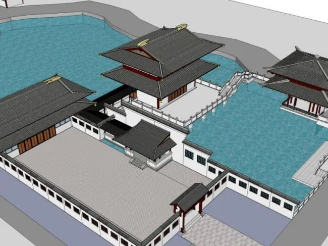 Sketchup Residential Model | Courtyard, Chinese Style
