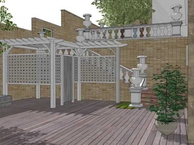 Sketchup Landscape Model | Villa Landscape, Classical Style