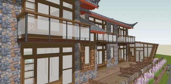 Sketchup Hotel Model | Multi story Residence, Chinese Style, Hotel, Shuhe Ancient Town Antique House