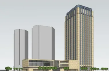 Modern High-Rise Office Building Model in SketchUp-BIM WORLD