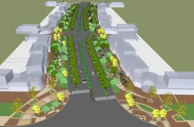 SketchUp Landscape Design: Streetscapes, Pedestrian Walkways, Roadside Greenery, Street Lamps, and Road Views-BIM WORLD