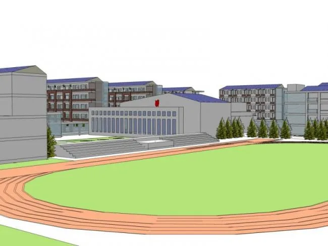 Sketchup School Model | Multi story School, Campus Educational Architecture, Modern Style