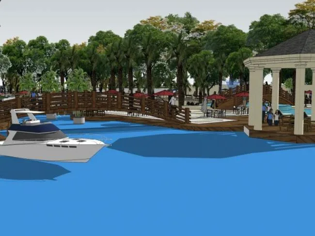 Sketchup Landscape Model | Riverside Landscape, Classical Style