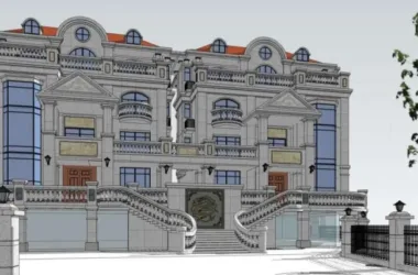 Classical Twin Villa Model in SketchUp-BIM WORLD