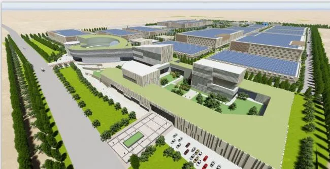 Sketchu Industrial Building: Modern Multi-Story Factory with Office Space and Industrial Design