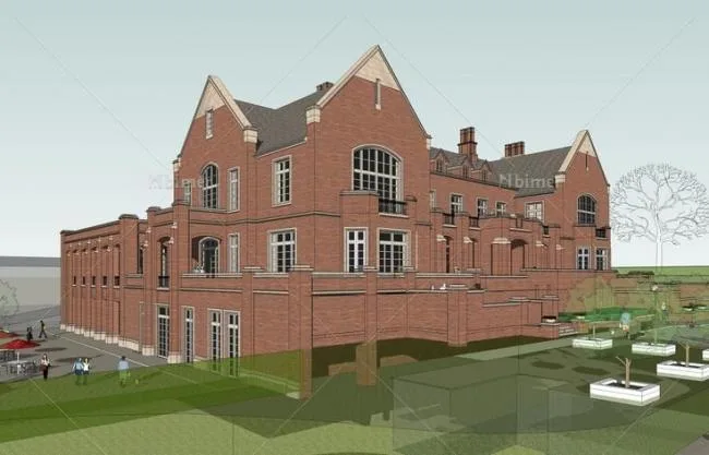 SketchUp Business Model: Multi-Story British Classical Entertainment Club Design