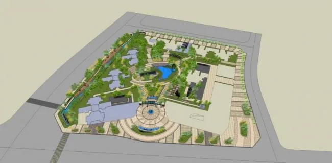 Sketchup Landscape Model | Community Landscape, Residential Landscape, Modern Style