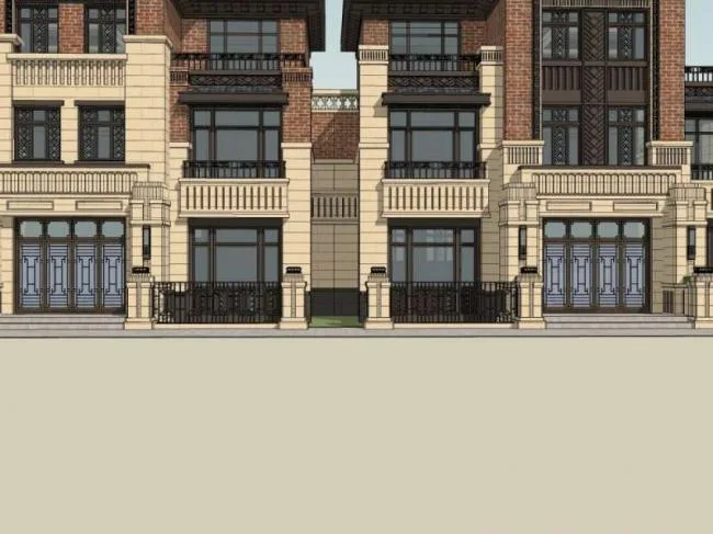 Sketchup Villa Model | Townhouse, Classical Style