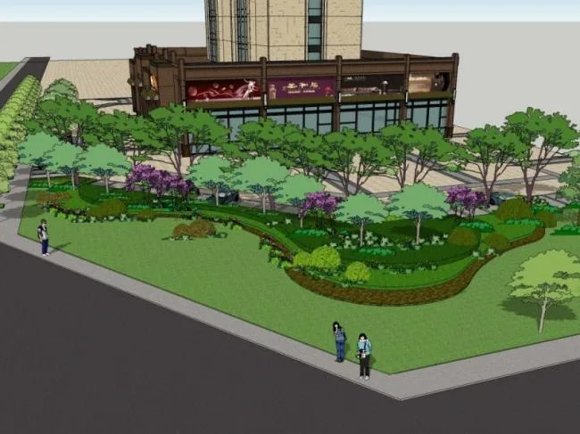 Sketchup Landscape Model | Street Landscape, Modern Style