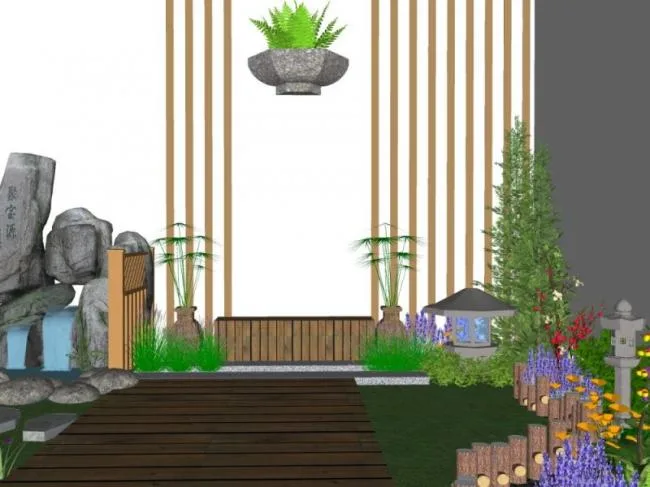 Sketchup Landscape Model | Courtyard Landscape, Modern Style