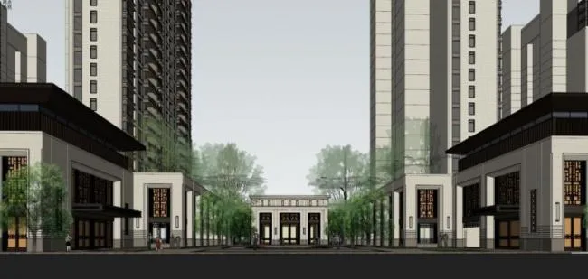 Sketchup Residential Model | High rise Residential Buildings, Classical Style