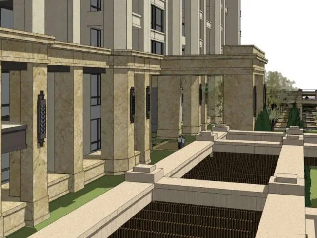 Sketchup Residential Model | High Rise Residential Buildings, Classical Style