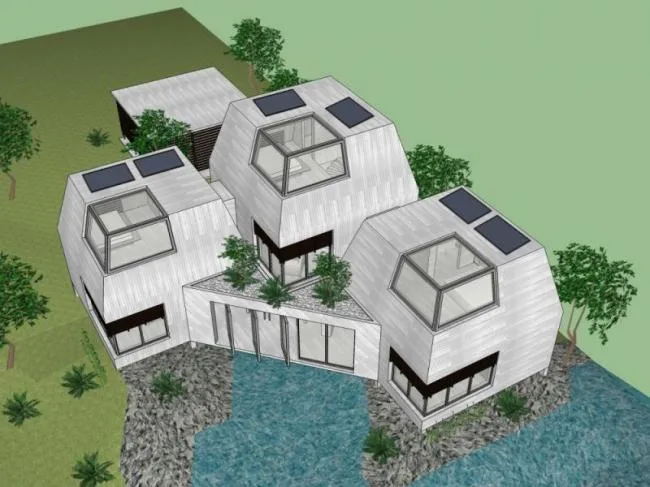 Sketchup Villa Model | Solo Villa, Modern Style