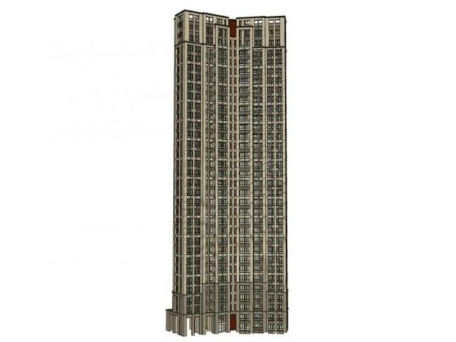 Sketchup Residential Model | Super high-rise residential building, classical style