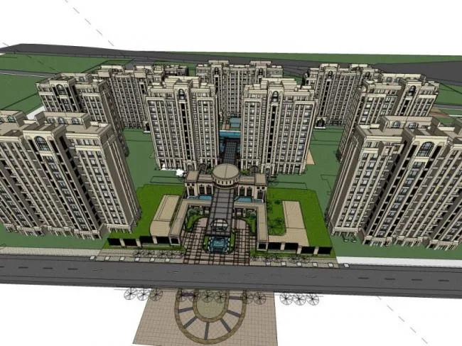 SketchUp Residential Models: High-Rise and Classical Style Buildings