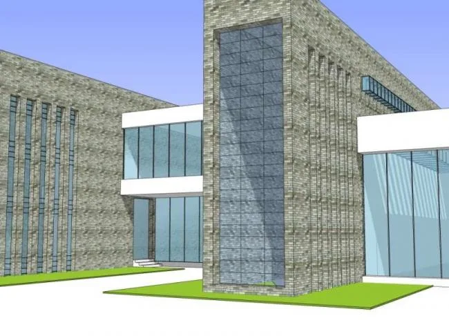 Sketchup Cultural Model | Multi story Library, Cultural Architecture, Modern Style