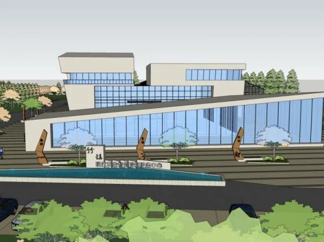 Sketchup Cultural Model | Multi story Museum, Cultural Architecture, Modern Style