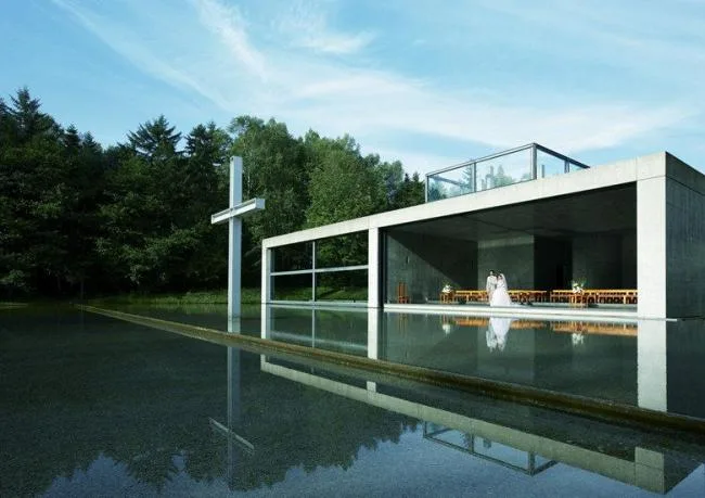 Sketchup Cultural Model | Water Church, Multi story Church, Cultural Architecture, Tadao Ando, Modern Style