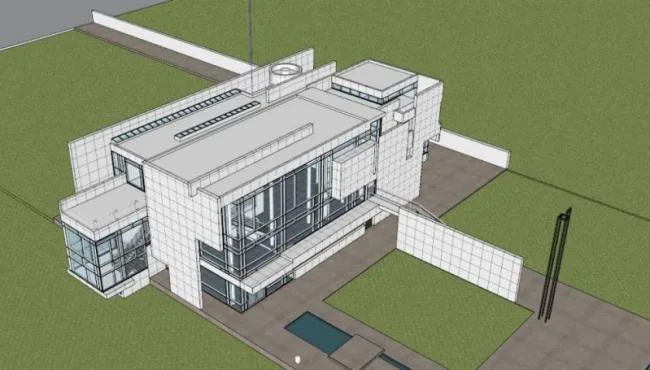 Sketchup Villa Model | Solo Villa, White Pie Richard Meyer