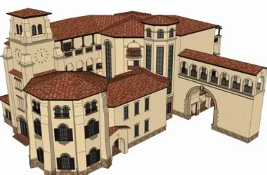 Classical Multi-Story Resort Hotel Model in SketchUp-BIM WORLD