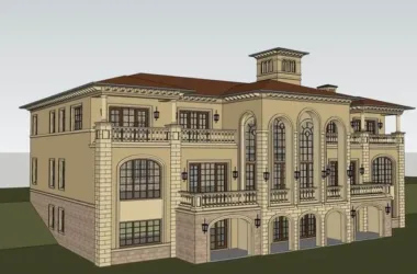 Classical Style Single-Family Villa Model in SketchUp-BIM WORLD