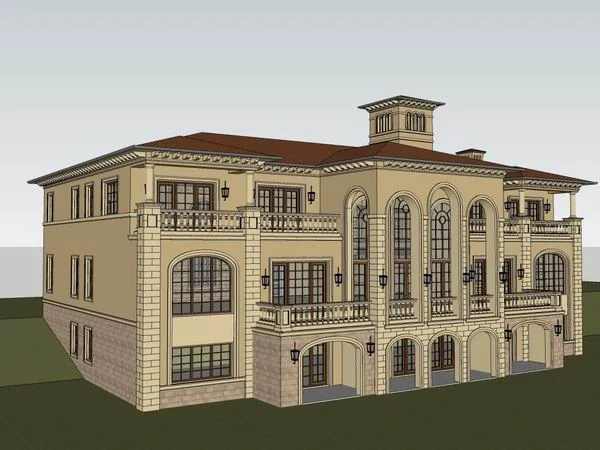 Classical Style Single-Family Villa Model in SketchUp
