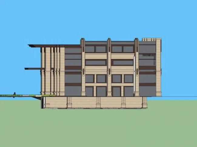 Sketchup Business Model | Multi story Commercial Club, Modern Style