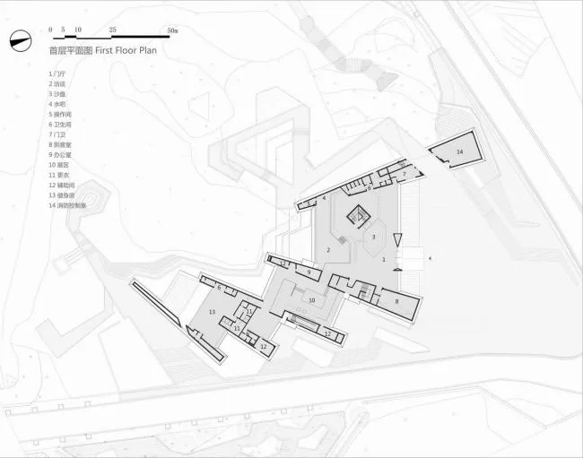 BIM architecture | Scattered 'folding fans' on the yellow floor: design of the tourist center/water stone in Zhengzhou Jianye Football Town