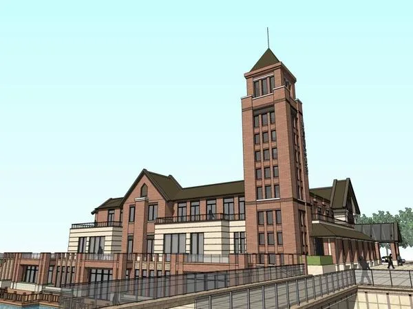 Sketchup Landscape Model | Multi story Leisure Landscape Club, British Classical Style