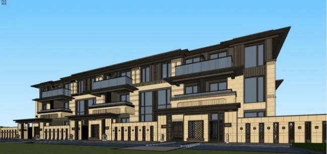 Sketchup Villa Model | Row Villa, Garden Villa, Neoclassical Style