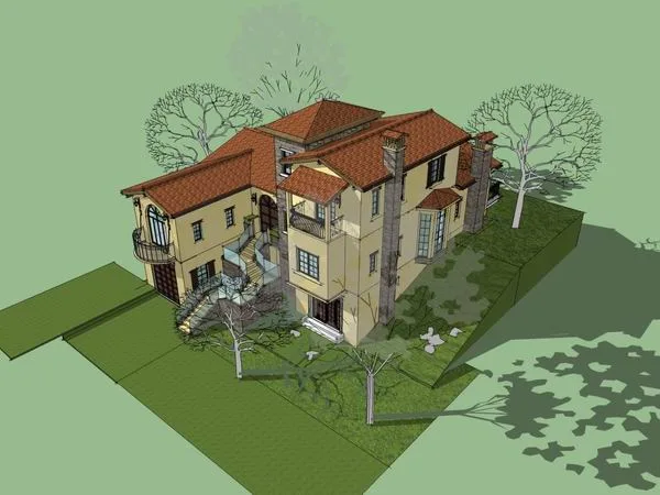 Sketchup Villa Model | Single Family Villa, Classical Style