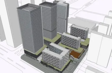 SketchUp Model of a Modern Super High-Rise Complex with Offices, Retail, Hotel, and Apartments-BIM WORLD