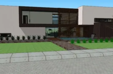 Modern Solo Villa Design in SketchUp Model-BIM WORLD