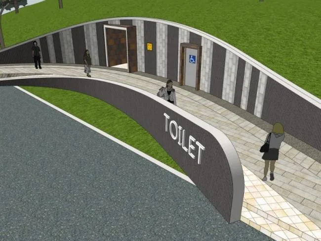 Sketchup Station Road Bridge | Public Toilet, Modern Style