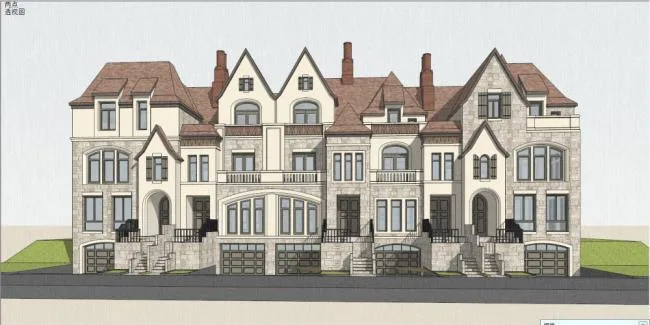 Sketchup Residential Model | Multi story Residence, Classical Style
