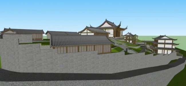 SketchUp Model of Ancient Chinese Multi-Story Temple Architecture