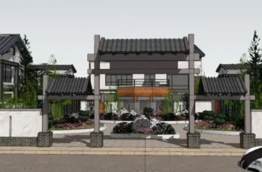 Modern Chinese-Style Villa Cluster | SketchUp Model-BIM WORLD