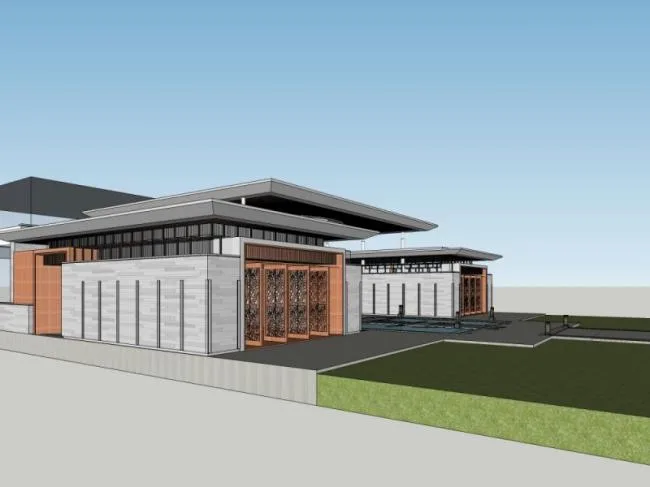 SketchUp Business Model: Modern Low-Rise Sales Office Design-BIM WORLD