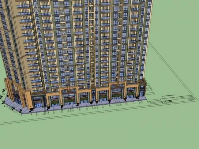 Sketchup Residential Model | High rise Residential Buildings, Modern Style