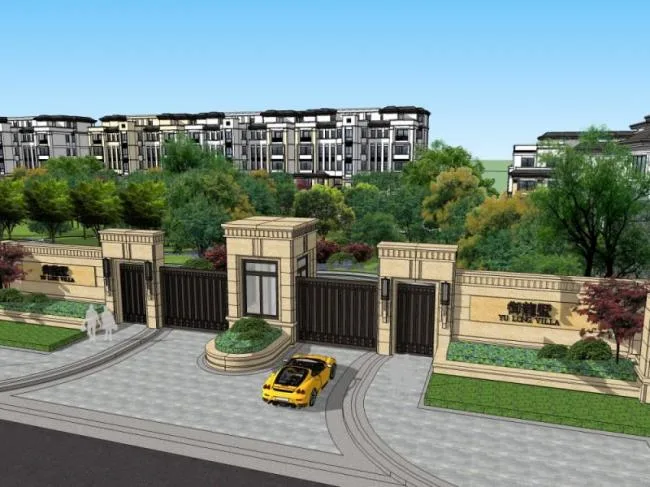 Sketchup Landscape Model | Community Landscape, Residential Landscape, Classical Style