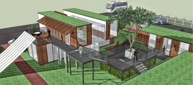 Sketchup Business Model | Containers, Service Facilities, Modern Style