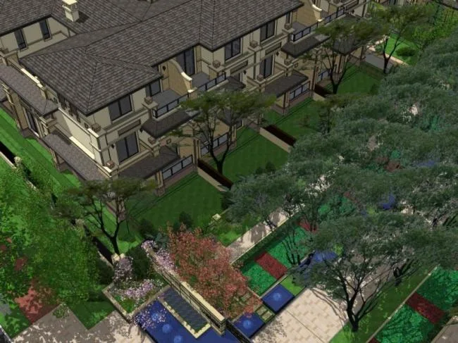 Sketchup Villa Model | Multi row Villa, Modern Style