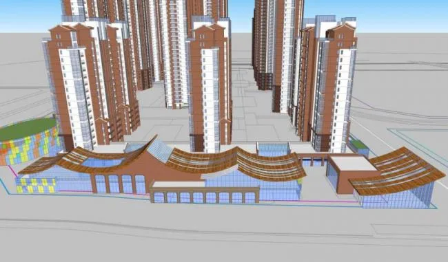 Sketchup Residential Model | Lingnan Wind, Modern Style, High Rise Residential Buildings, Residential Buildings