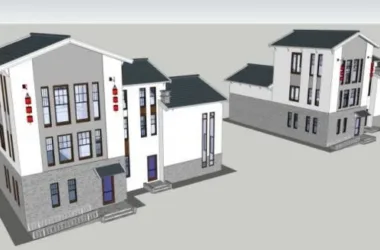 SketchUp Solo Villa Model in Traditional Chinese Style-BIM WORLD