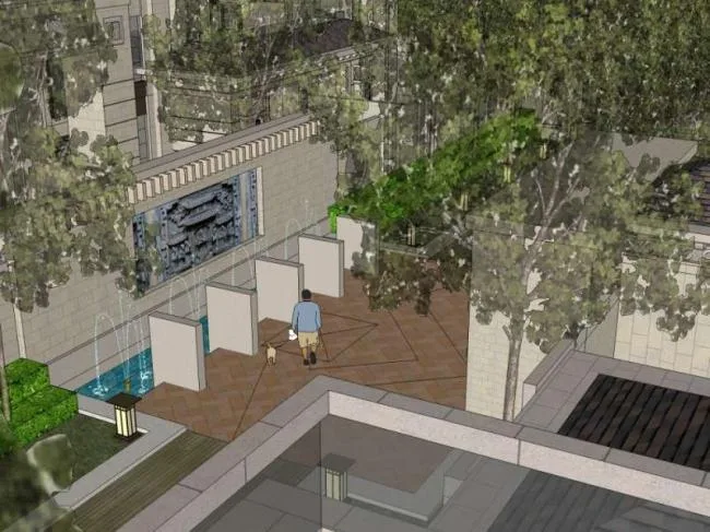 Sketchup Landscape Model | Garden Villa Community Landscape, Residential Landscape, Chinese Style