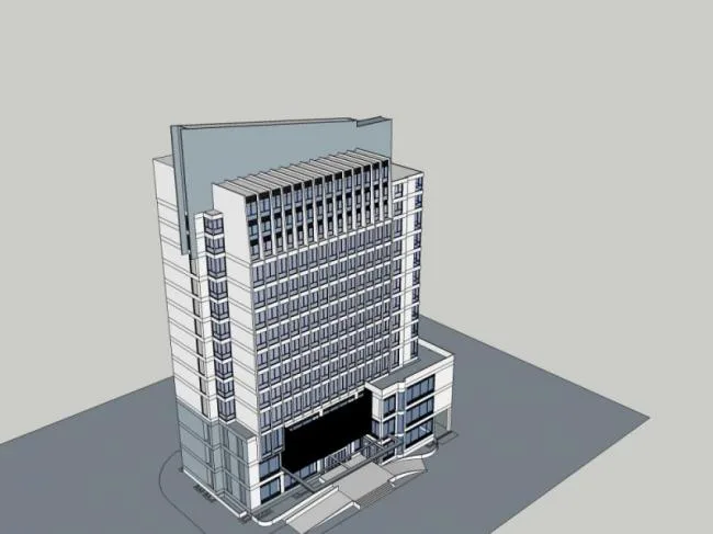 Sketchup Hotel Model | High rise Hotel, Modern Style